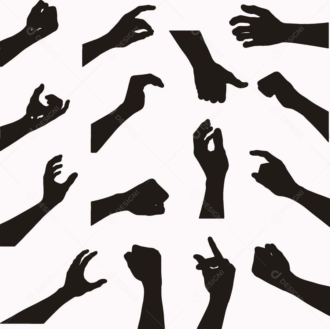Conjunto de Gestos de Mãos Vetor EPS