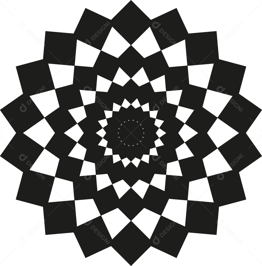 Mandala Geométrica Desenho Vetor EPS