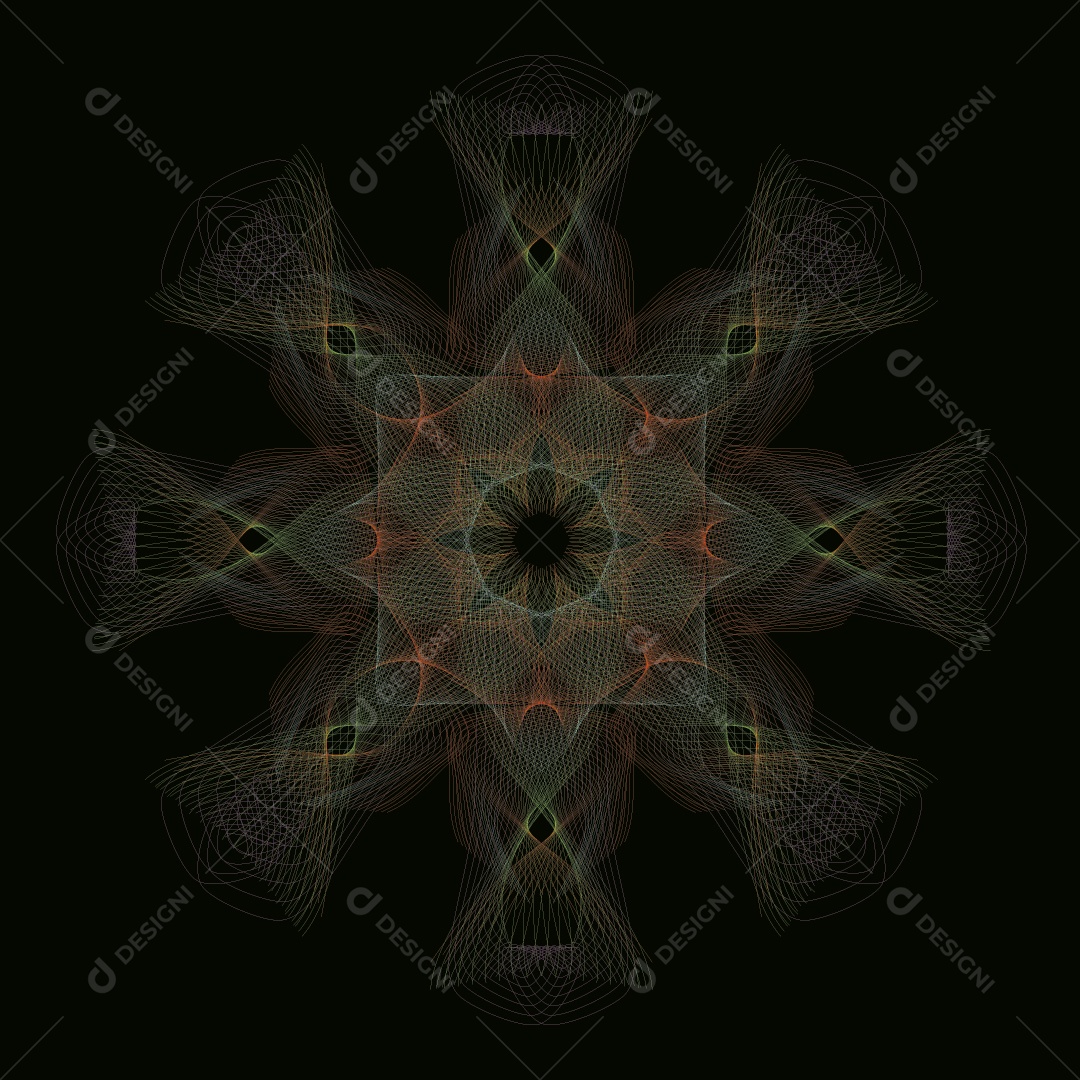 Mandala Abstrata Desenho Vetor EPS