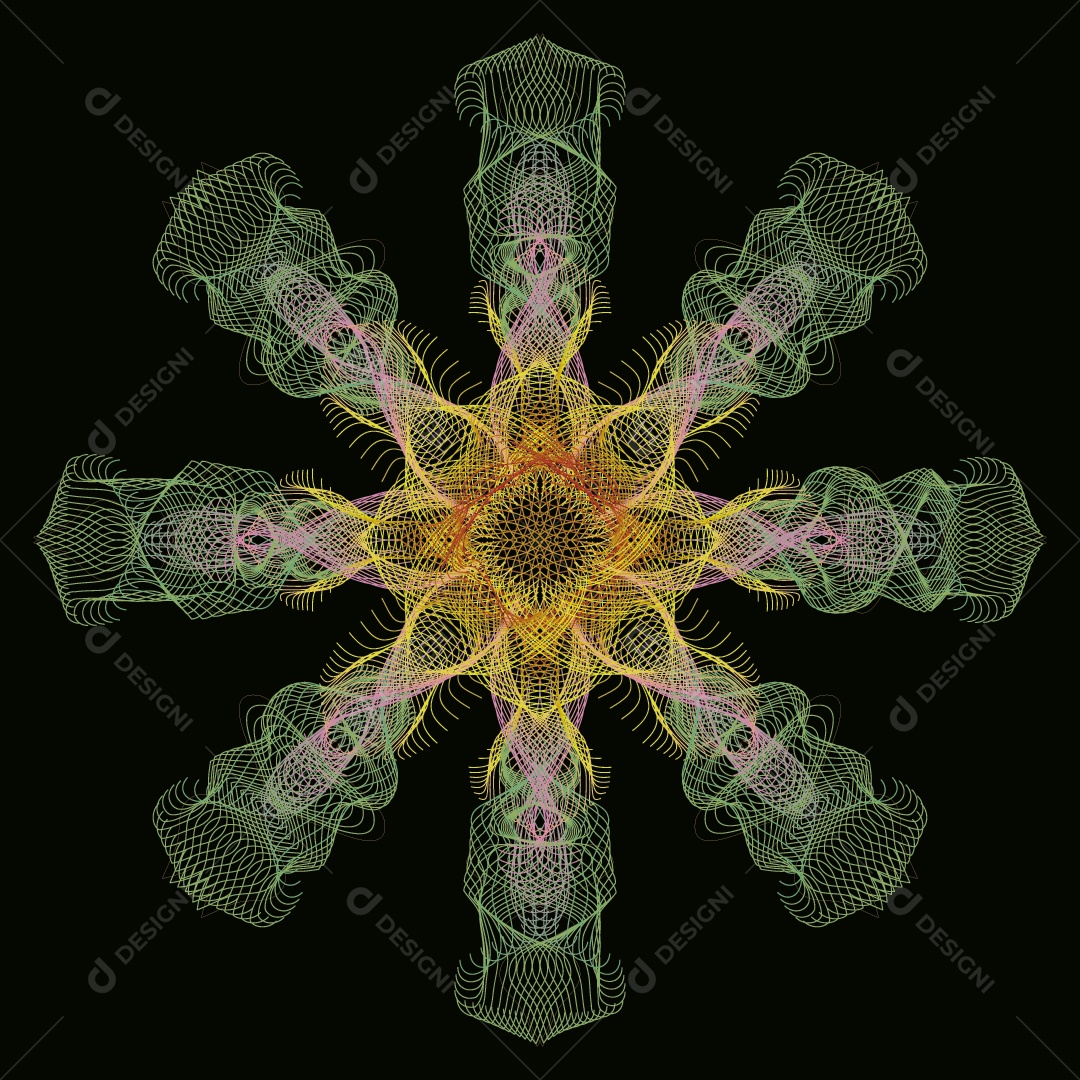 Mandala Abstrata Desenho Vetor EPS
