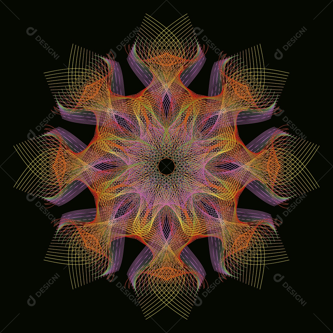Mandala Abstrata Desenho Vetor EPS