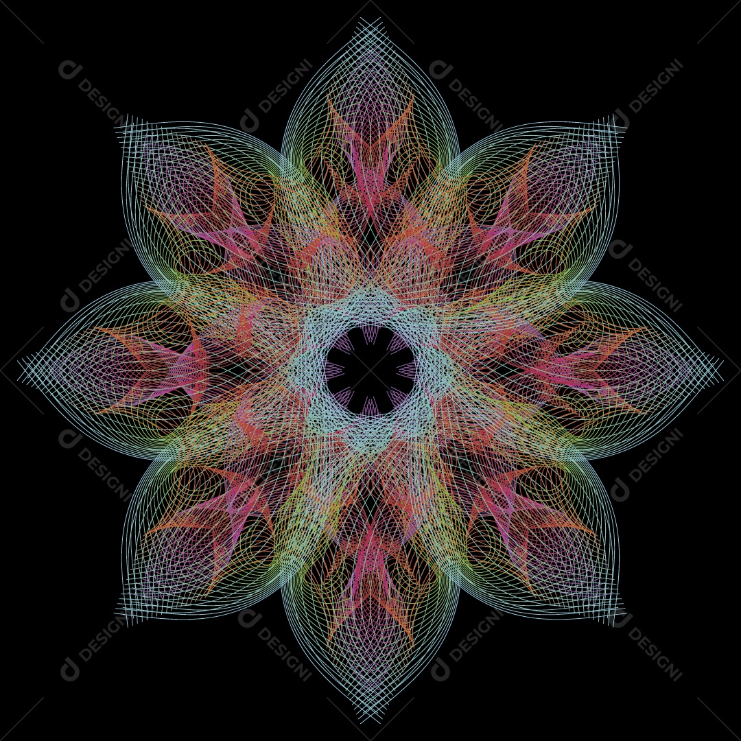 Mandala Abstrata Desenho Vetor EPS
