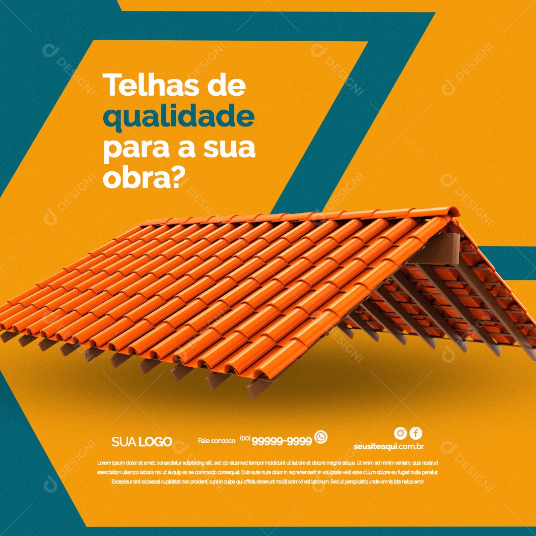 Materiais De Construção Telhas de Qualidade para a sua Obra Social Media PSD Editável