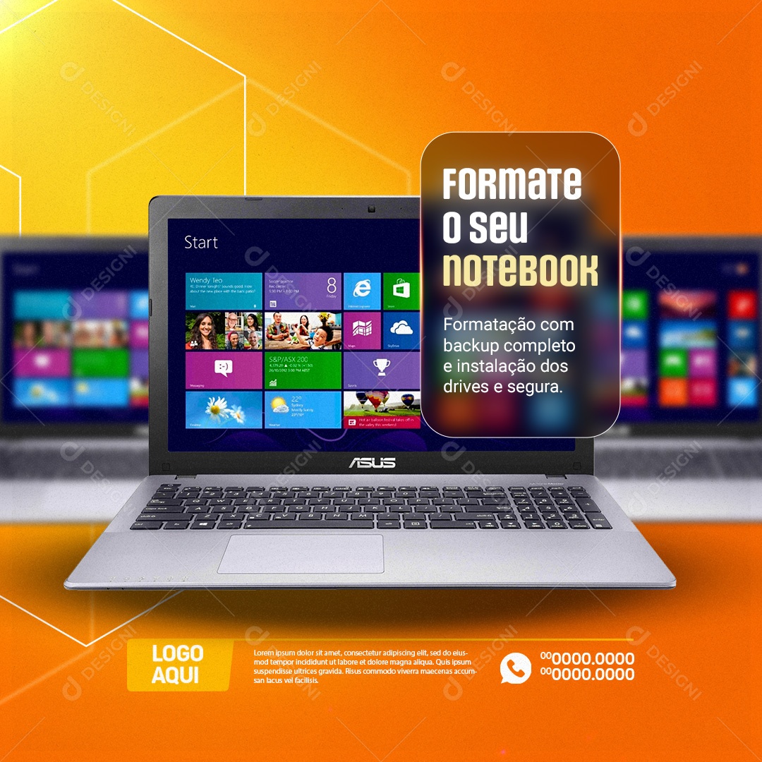 Loja de Informática Formate o seu Notebook Social Media PSD Editável