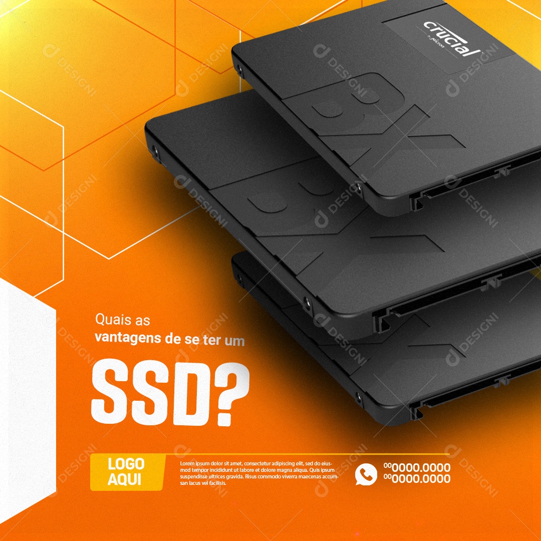 Loja de Informática Quais as Vantagens de se Ter um SSD Social Media PSD Editável