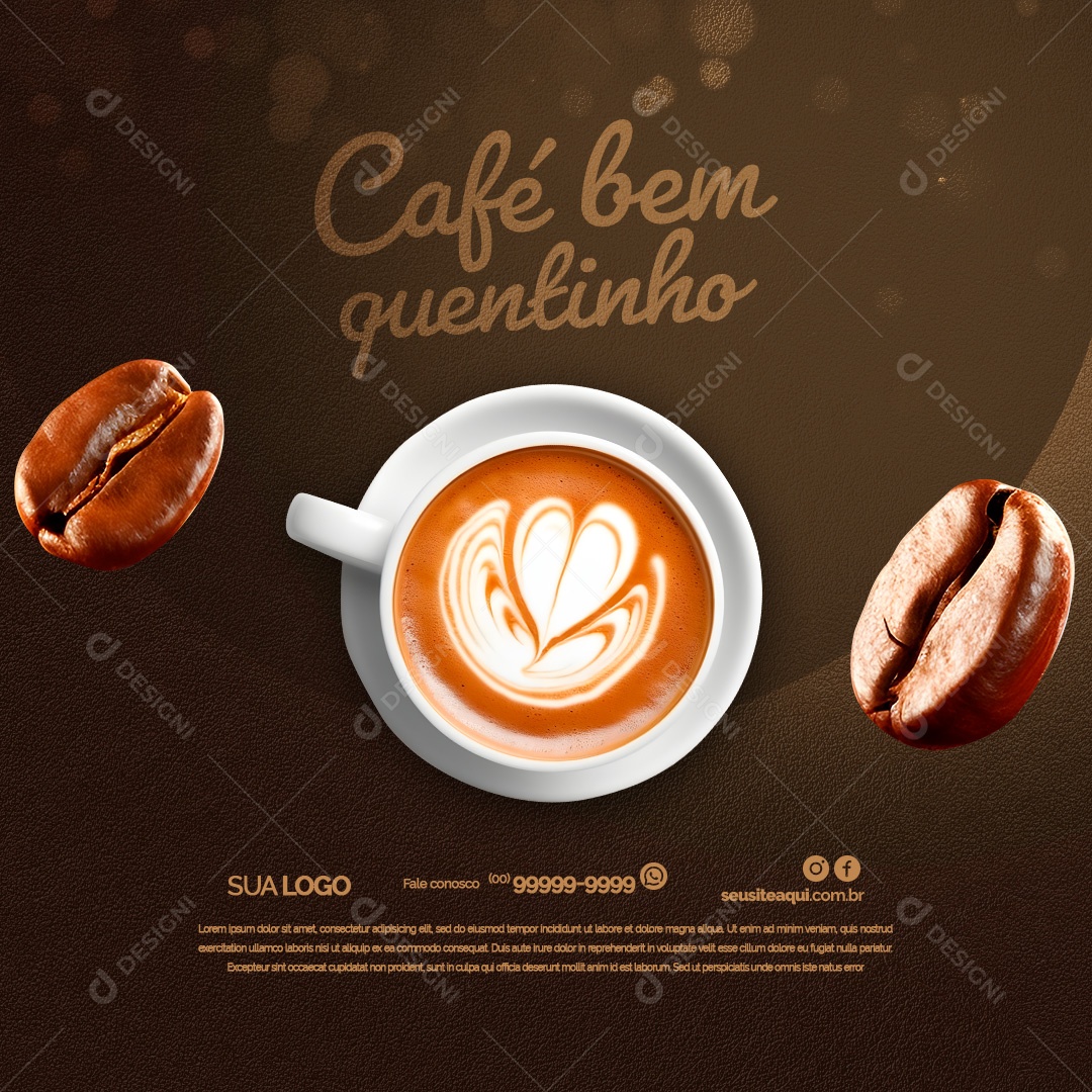 Cafeteria Café Bem Quentinho Social Media PSD Editável