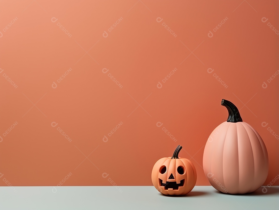 Feliz dia das bruxas decorado para festa em fundo de estilo minimalista