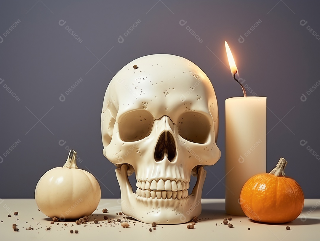 Feliz dia das bruxas decorado para festa em fundo de estilo minimalista