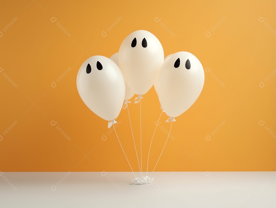 Feliz dia das bruxas decorado para festa em fundo de estilo minimalista