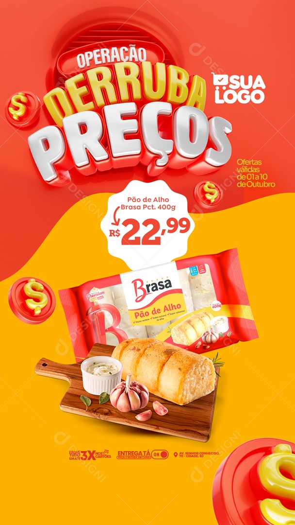 Social Media Story Operaçao Derruba Preços Churrasco PSD Editável