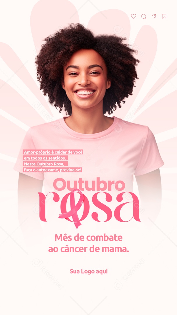 Social Media Story Outubro Rosa Mês De Combate PSD Editável