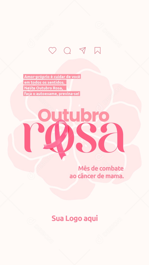 Story Outubro Rosa Câncer De Mama Social Media PSD Editável