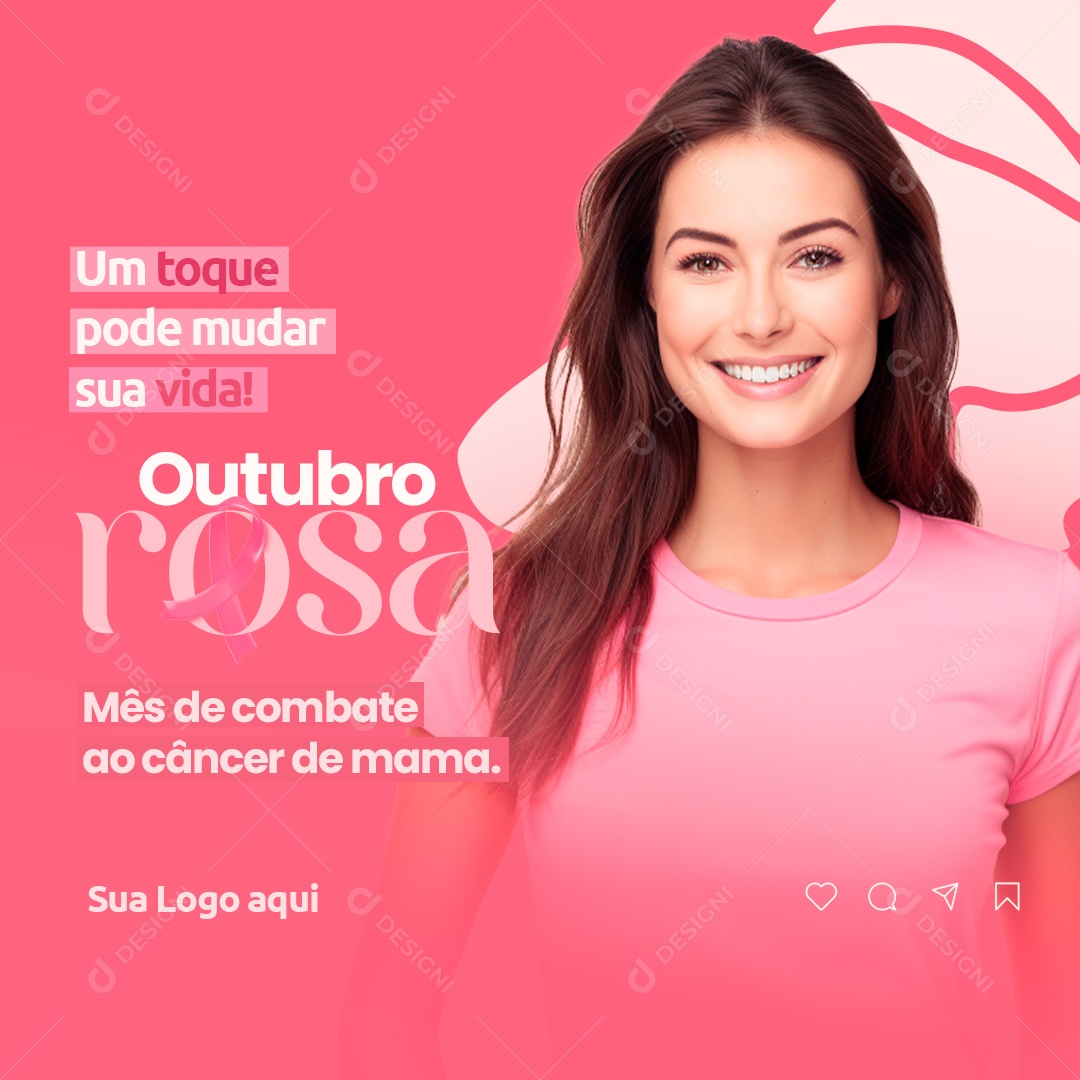 Feed Combate Ao Câncer De Mama Outubro Rosa Social Media PSD Editável