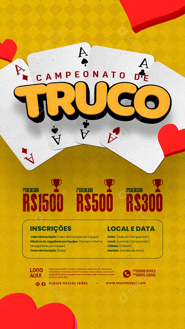Story Campeonato De Truco Social Media PSD Editável