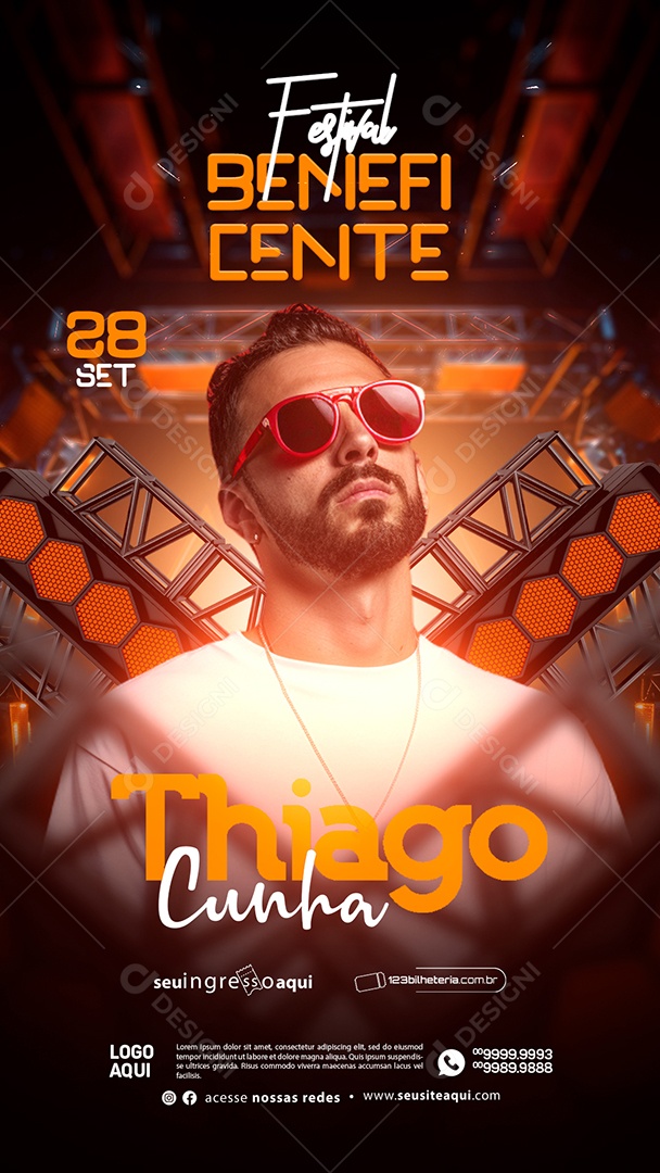 Story Flyer Festival Beneficente Thiago Cunha Social Media PSD Editável