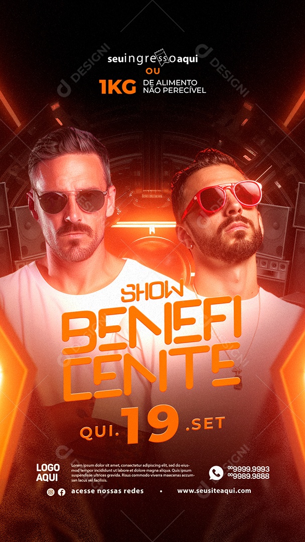 Story Flyer Show Beneficente Social Media PSD Editável