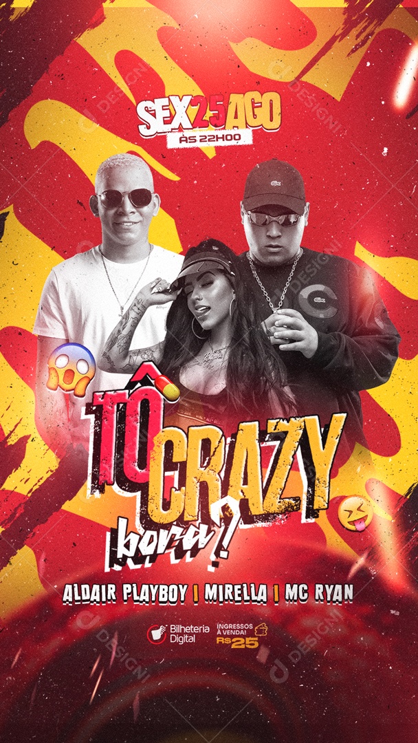 Social Media Flyer Story Tô Crazy Bora PSD Editável
