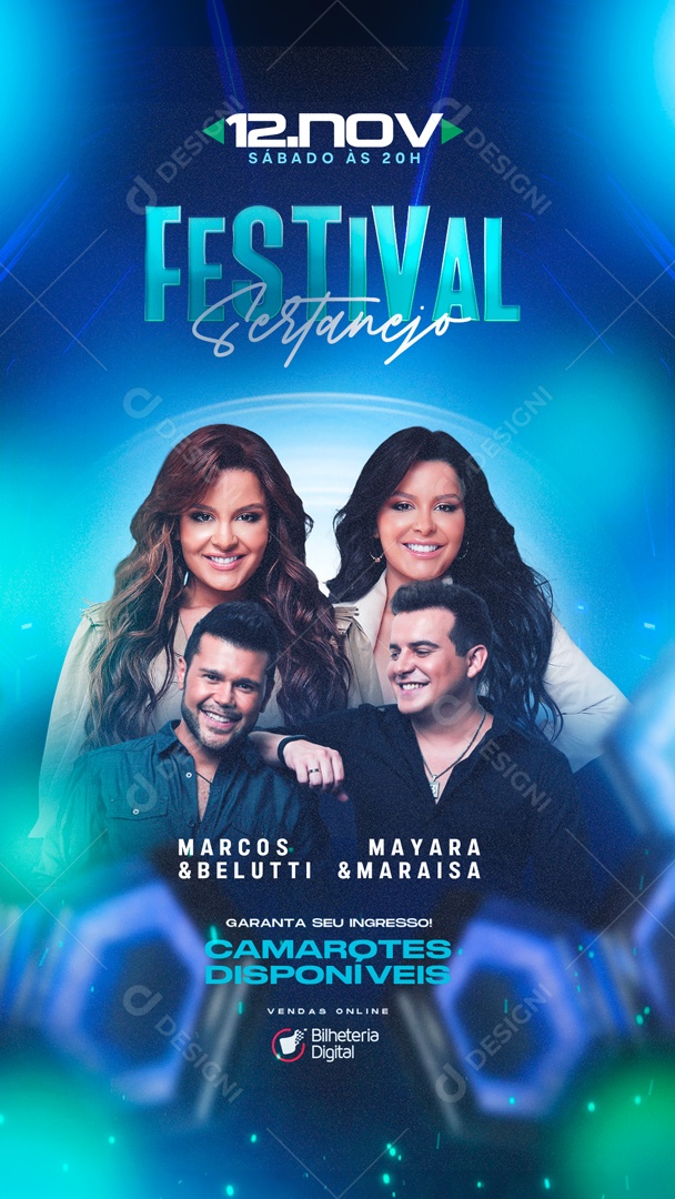 Flyer Story Festival Sertanejo Social Media PSD Editável