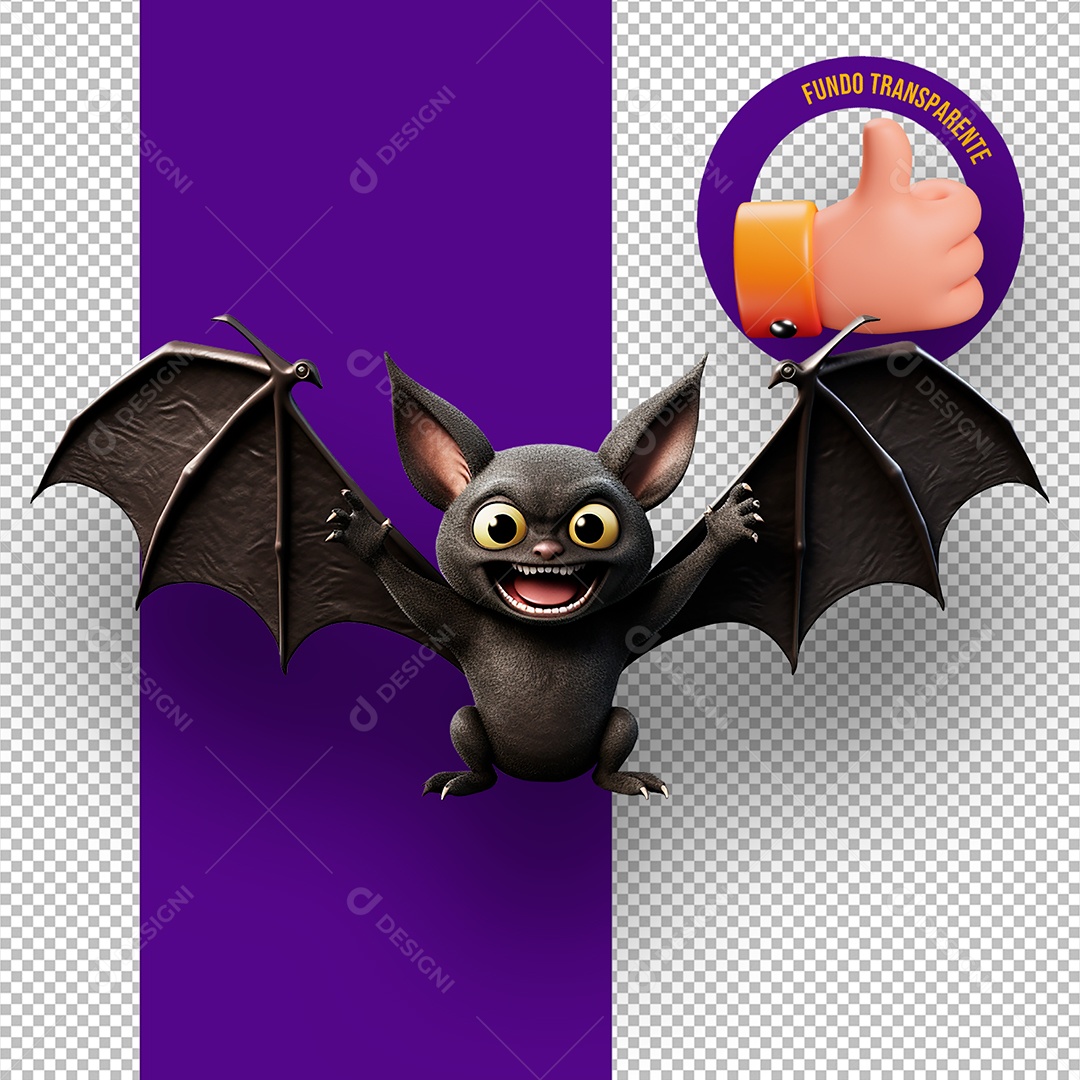 Morcego de Halloween Elemento 3D para Composição PSD