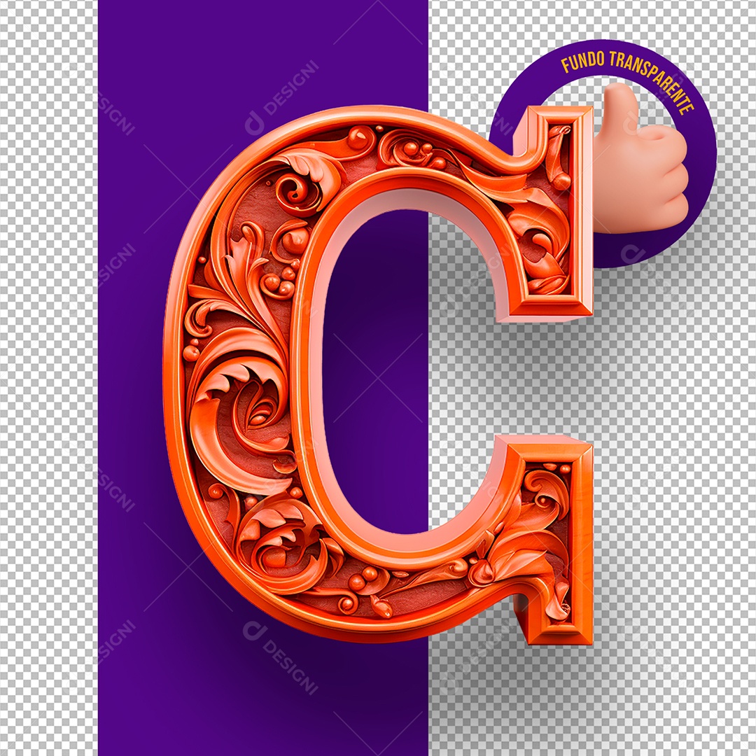 Letra G Maiúscula Decoração de Halloween Elemento 3D para Composição PSD