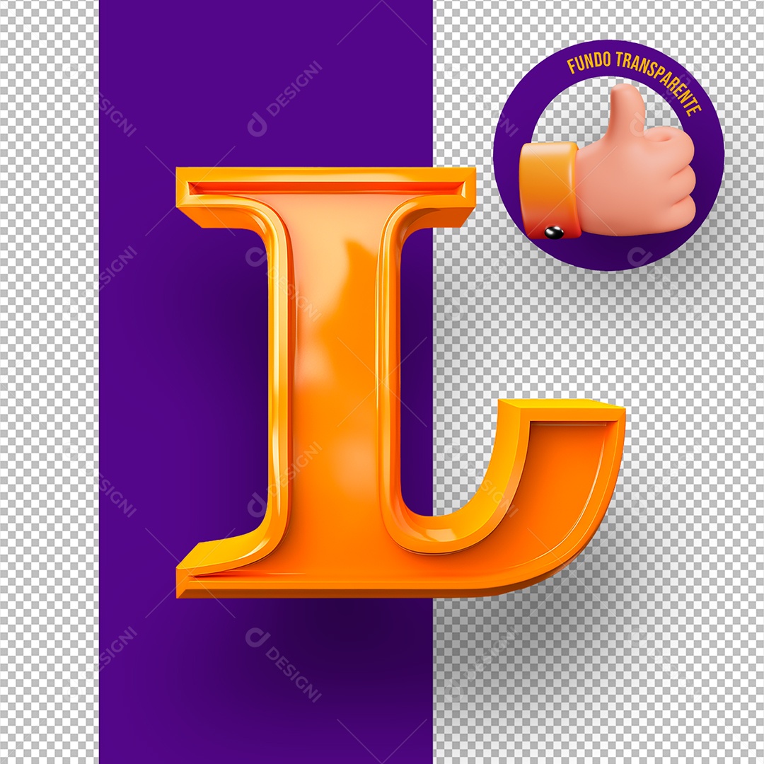 Letra L Maiúscula Decoração de Halloween Elemento 3D para Composição PSD
