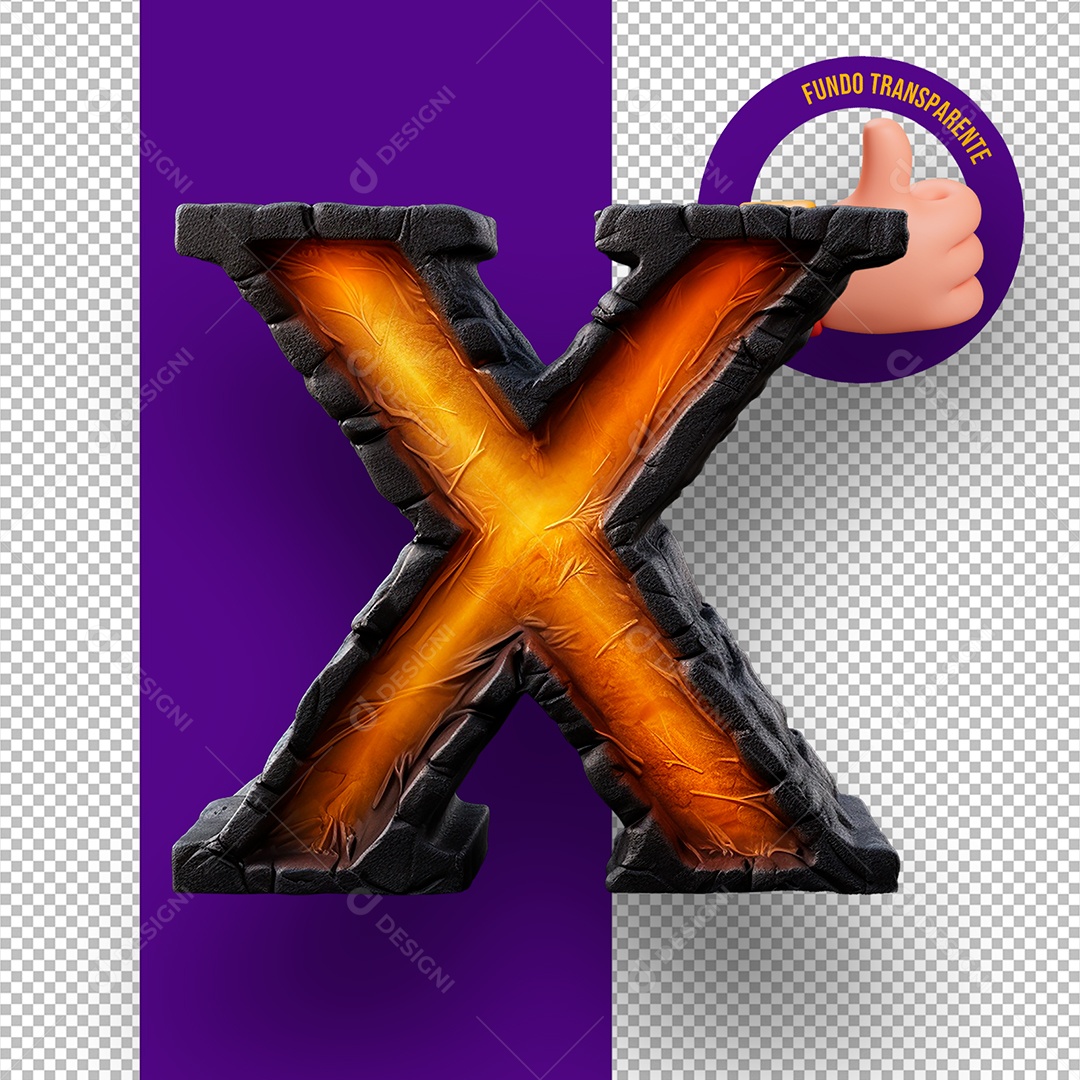 Letra X Maiúscula Elemento 3D de Halloween para Composição PSD