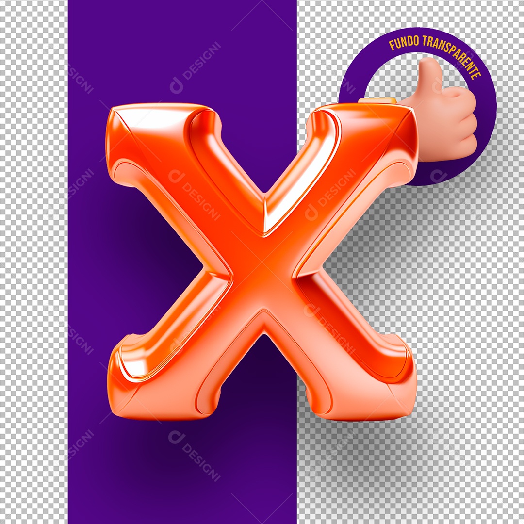 Letra X Maiúscula Elemento 3D de Halloween para Composição PSD