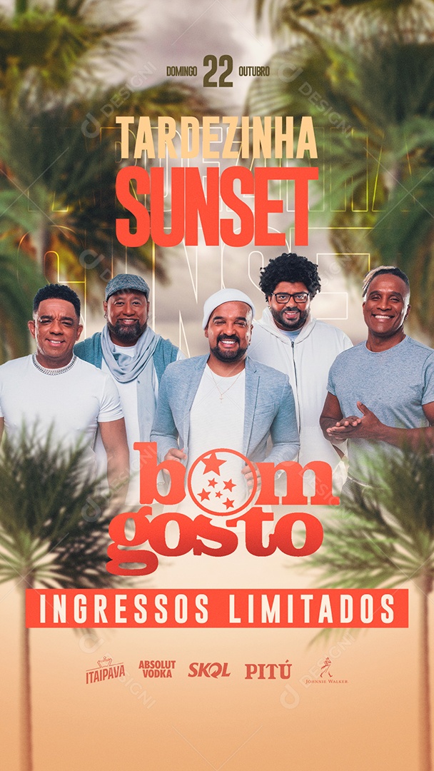 Social Media Flyer Tardezinha Sunset Bom Gosto PSD Editável