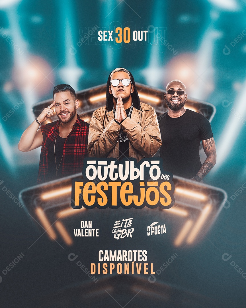 Flyer Feed Outubero Dos Festejos Social Media PSD Editável