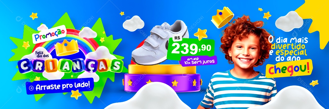 Social Media Carrossel Promoção Feliz Dia Das Crianças PSD Editável