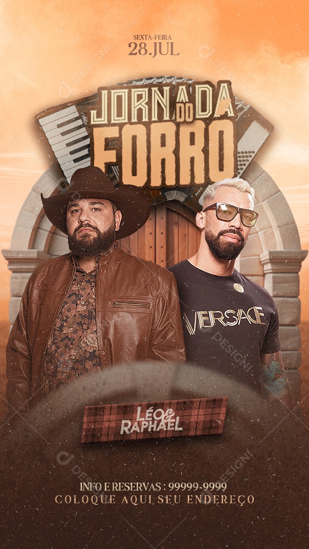 Social Media Flyer Story Jornada Do Forró Léo e Raphael PSD Editável