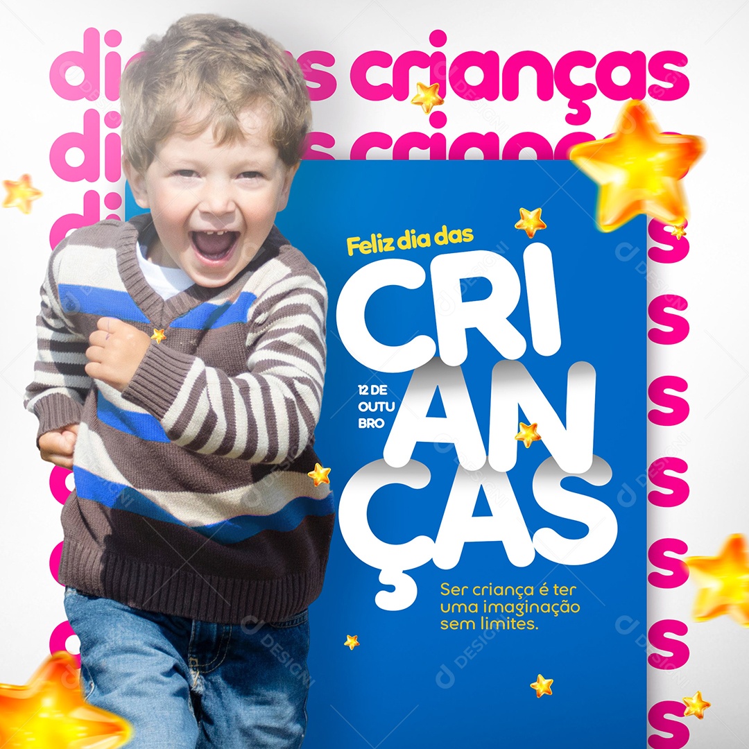 Social Media 12 De Outubro Feliz Dia Das Crianças PSD Editável