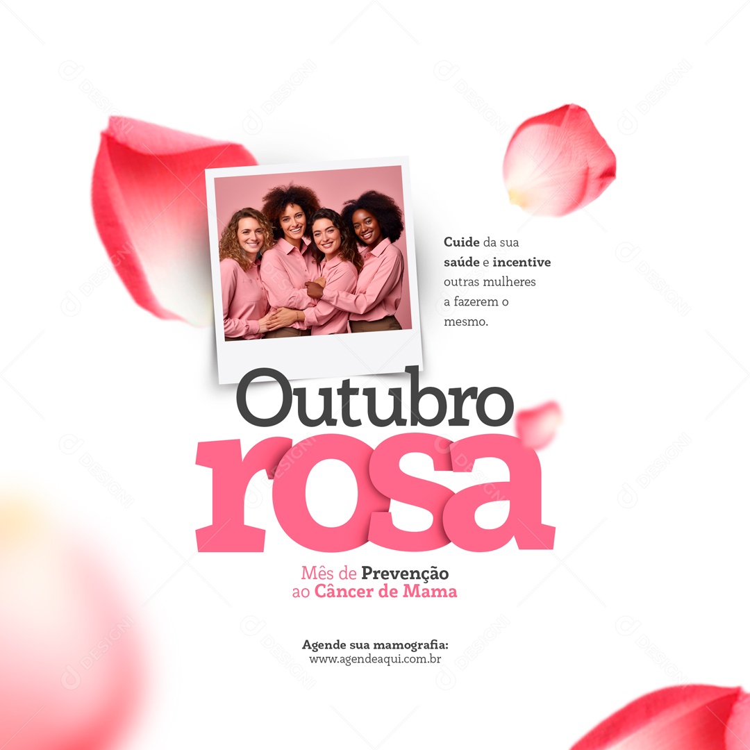Social Media Outubro Rosa Cuide Da Sua Saúde PSD Editável
