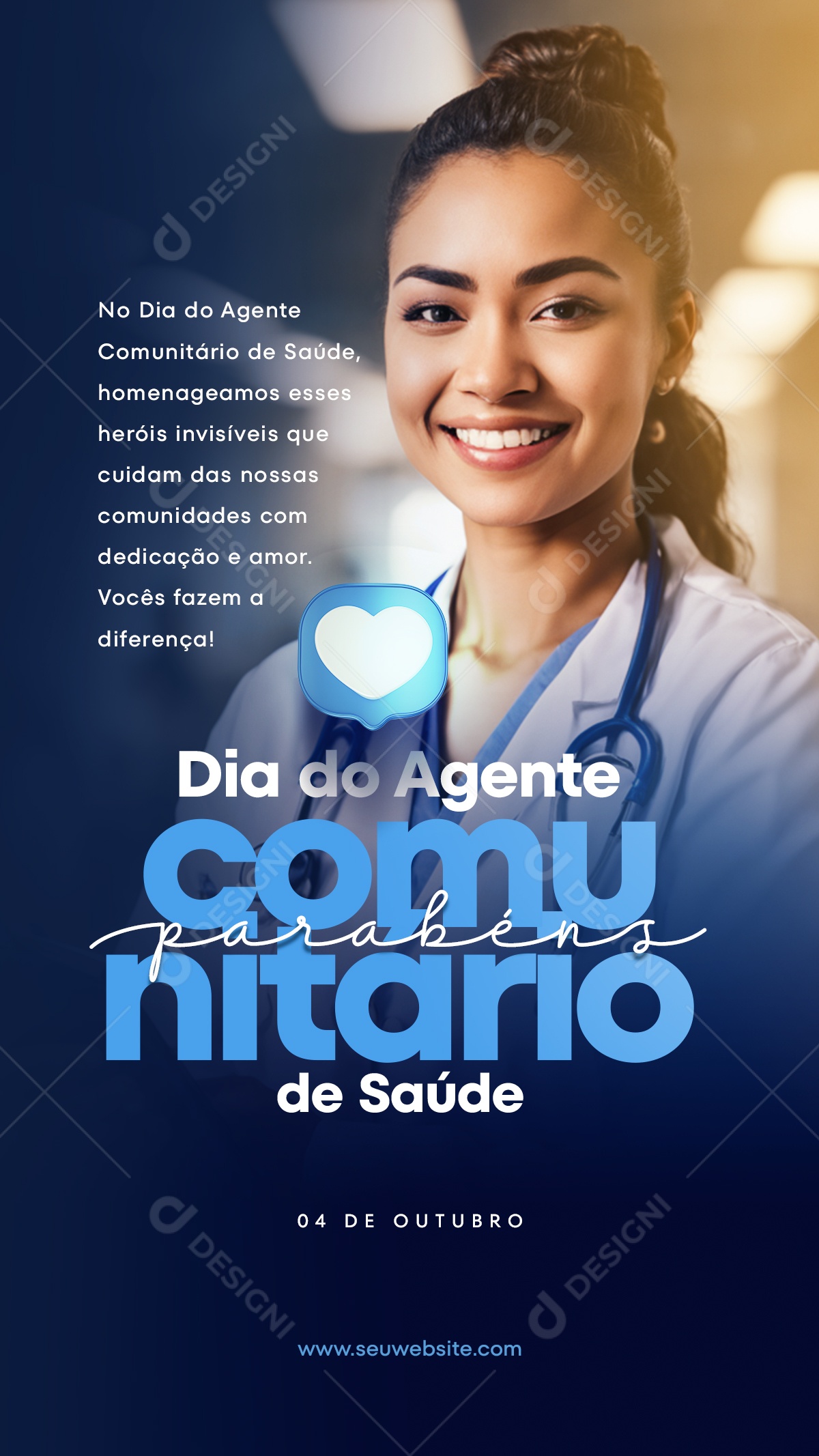 Social Media Story Dia Do Agente Comunitário De Saúde PSD Editável