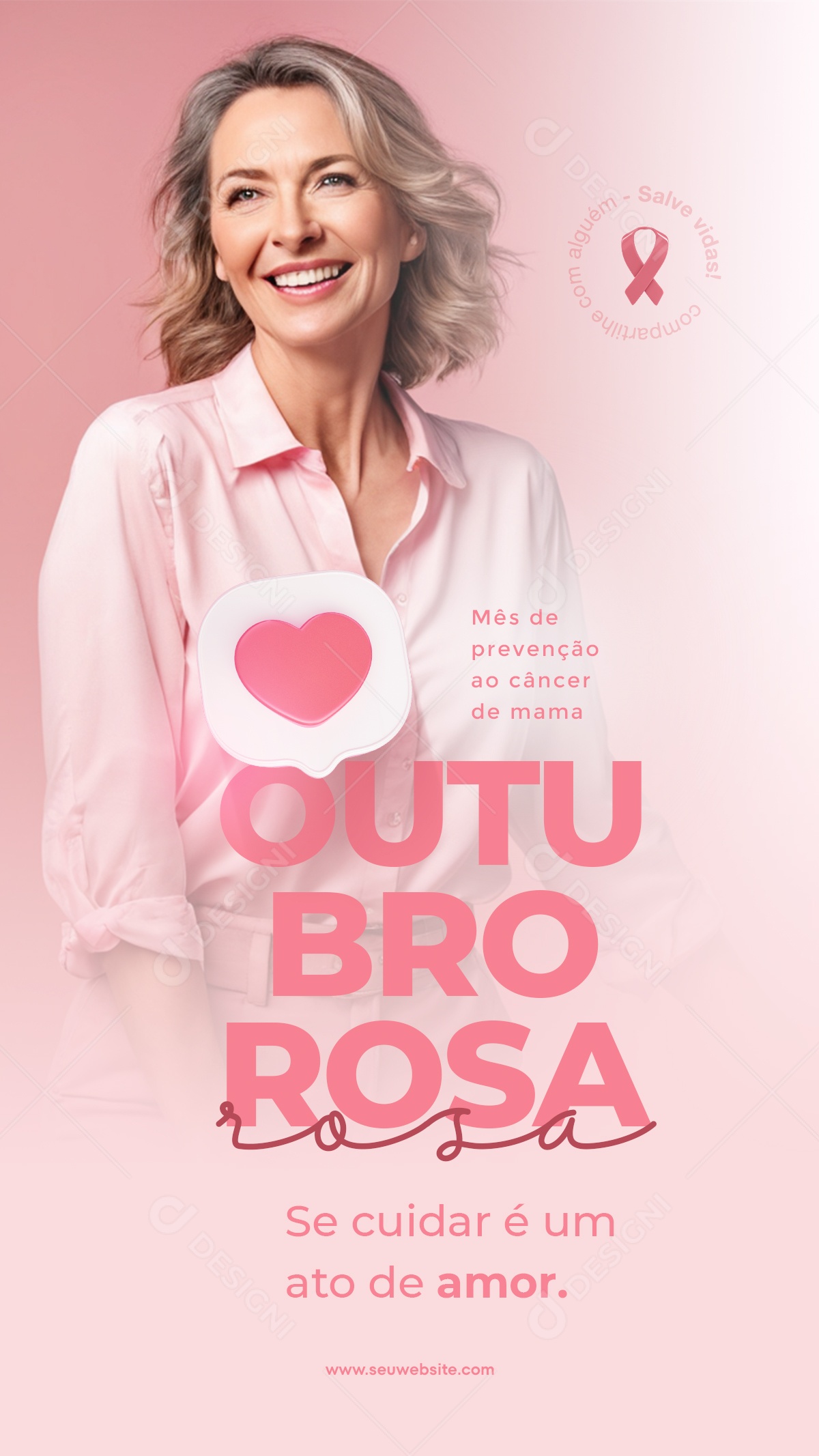 Story Outubro Rosa Mês De Prevenção Social Media PSD Editável