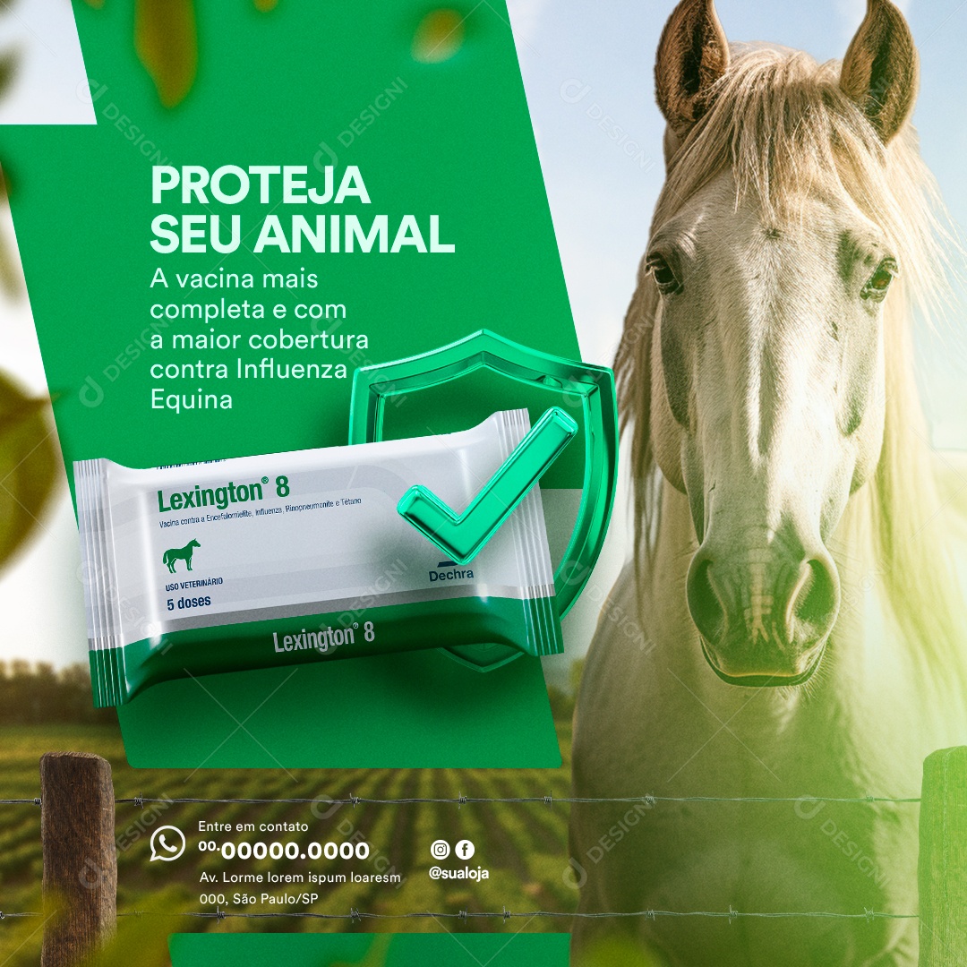 Agronegócio Proteja seu Animal a Vacina mais Completa Social Media PSD Editável