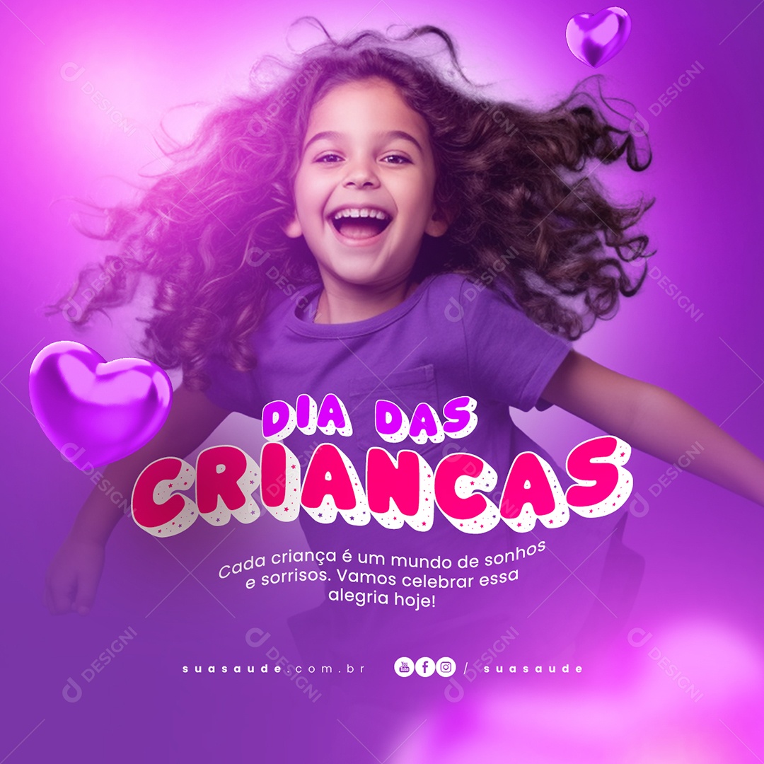 Dia Das Crianças é um Mundo de Sonhos e Sorrisos Social Media PSD Editável