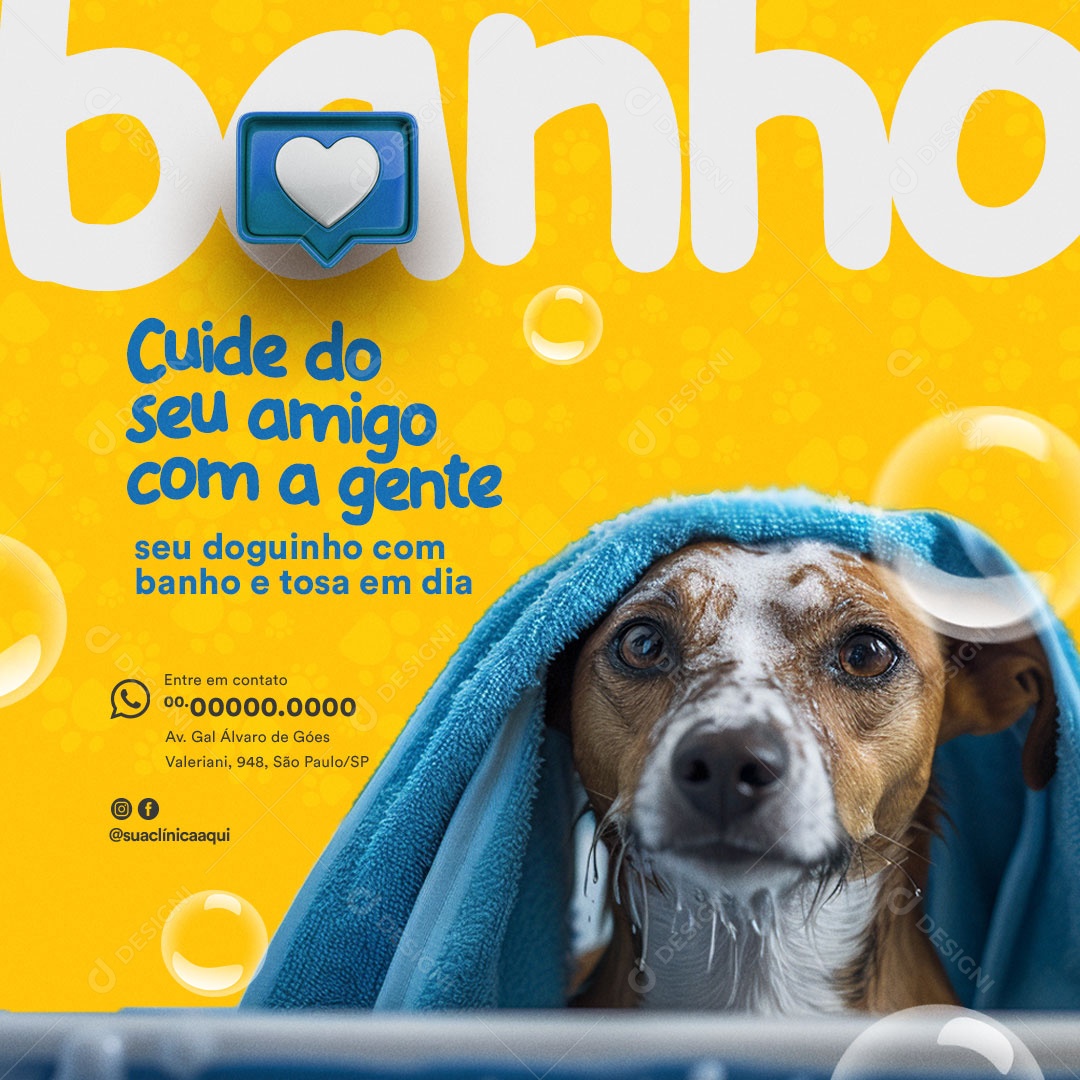 Pet Shop Cuide do seu Amigo com a Gente Social Media PSD Editável