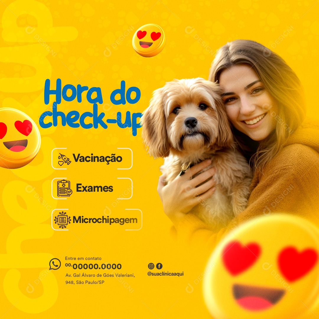 Pet Shop Hora do Check Up Social Media PSD Editável