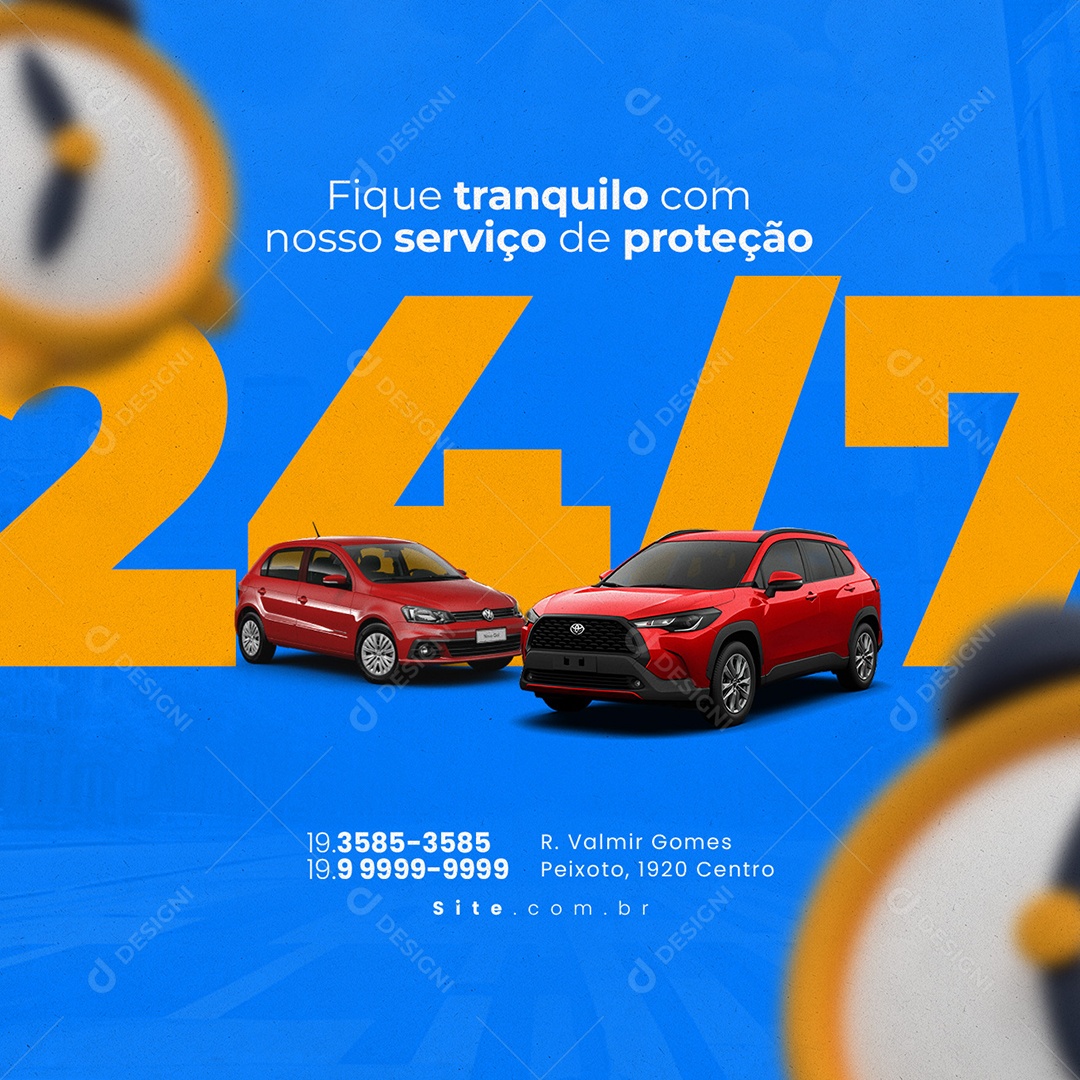 Rastreamento Veicular Fique Tranquilo com Nosso Serviço de Proteção Social Media PSD Editável