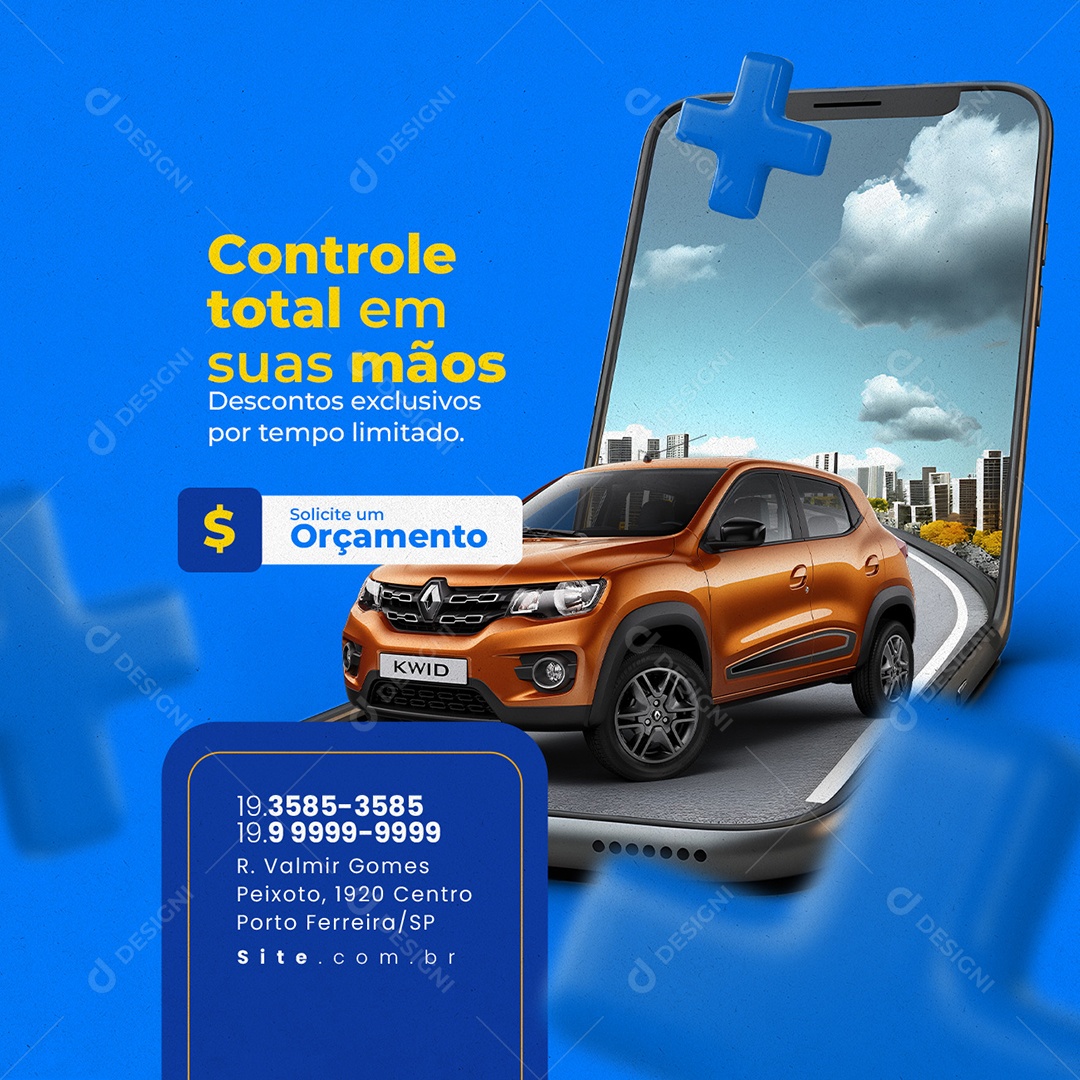 Rastreamento Veicular Controle Total em Suas Mãos Social Media PSD Editável