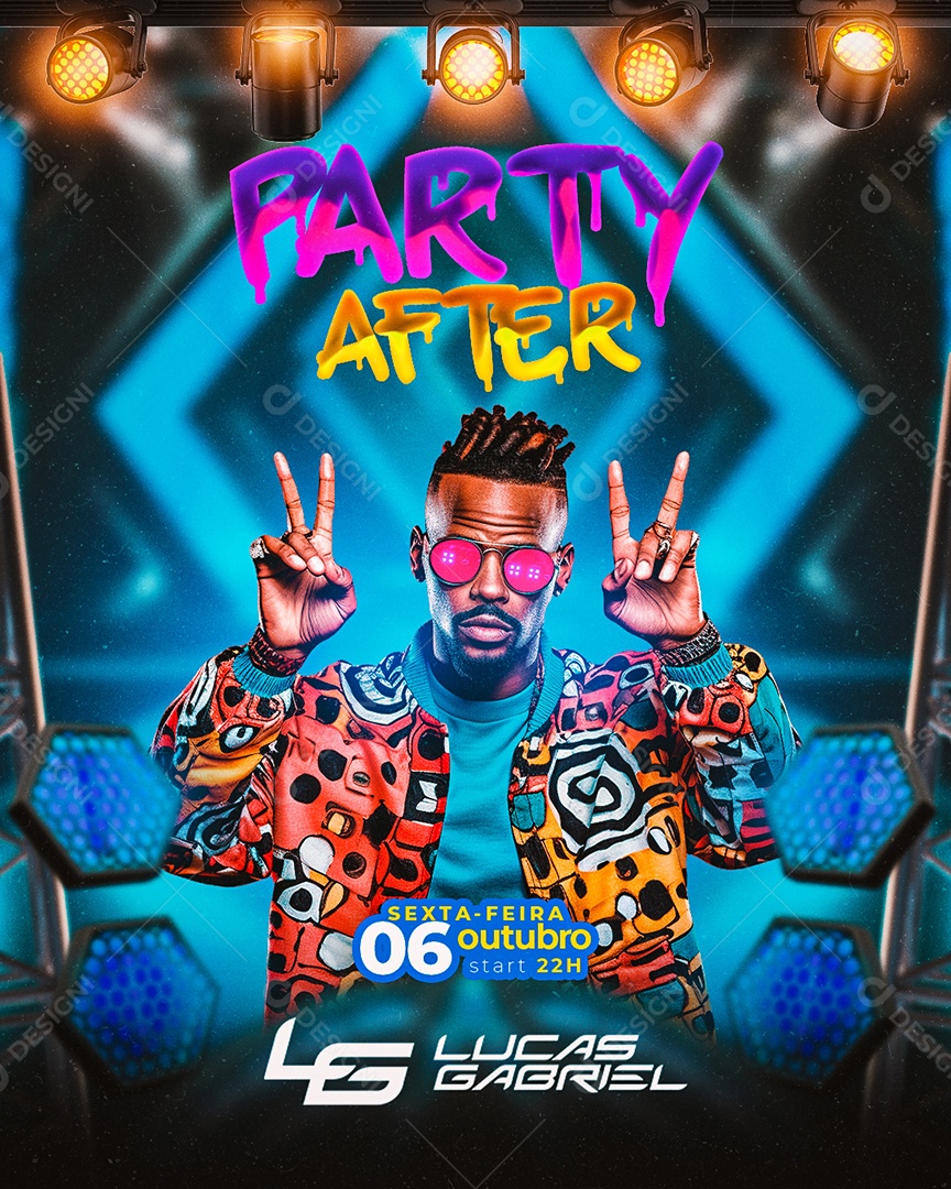 Flyer Party After Lucas Gabriel Social Media PSD Editável