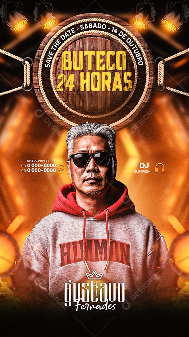 Story Flyer Buteco 24 Horas Gustavo Fernades Social Media PSD Editável