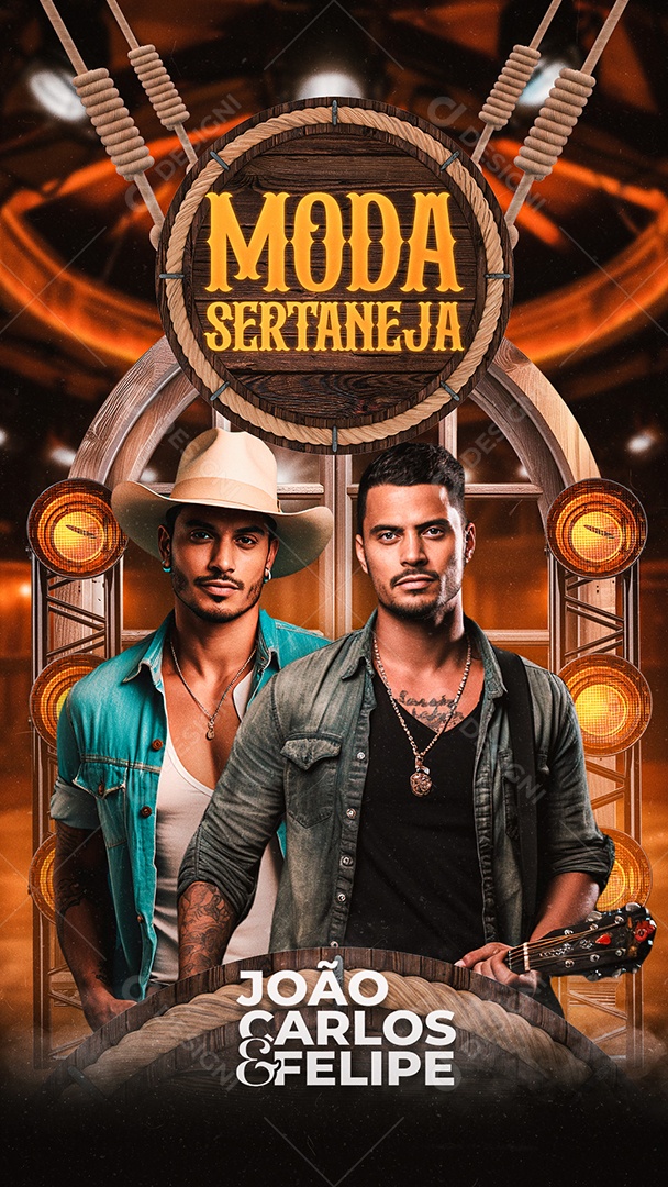 Story Flyer Moda Sertaneja João Carlos & Felipe Social Media PSD Editável