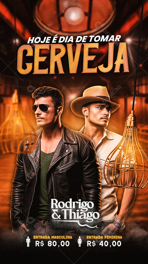 Story Flyer Hoje é Dia de Tomar Cerveja Rodrigo & Thiago Social Media PSD Editável