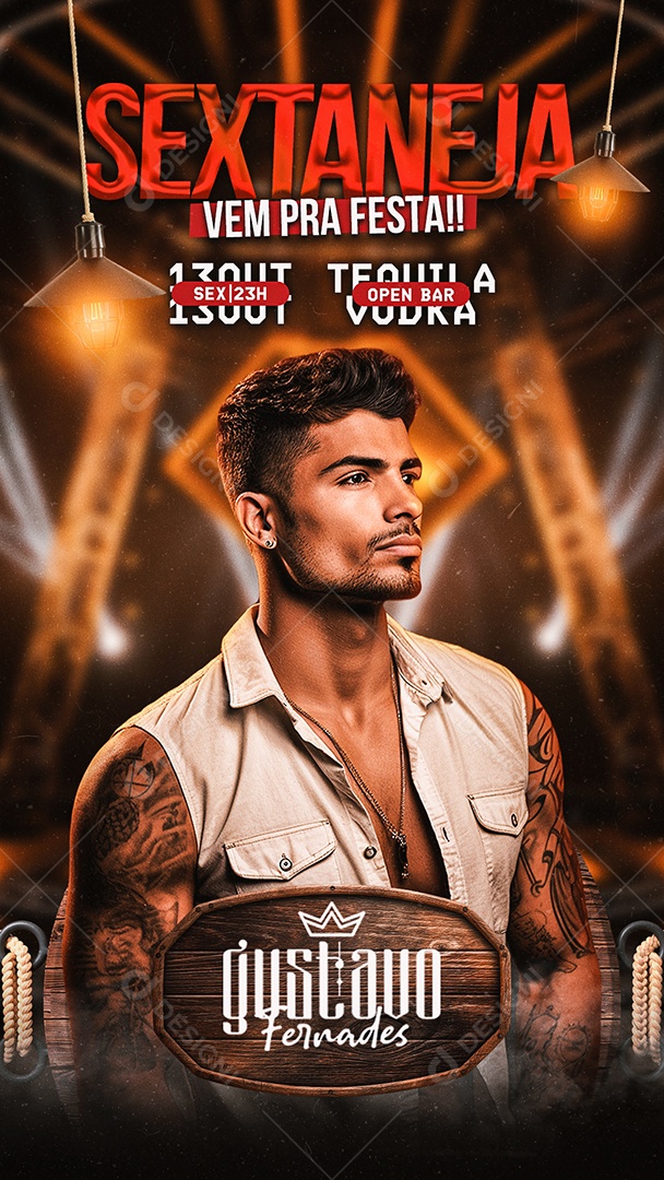 Story Flyer Sextaneja Vem Pra Festa Gustavo Fernades Social Media PSD Editável