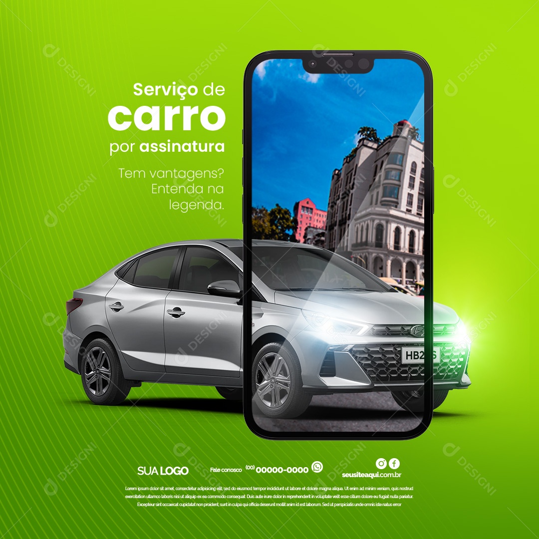Despachante Serviço de Carro por Assinatura Social Media PSD Editável