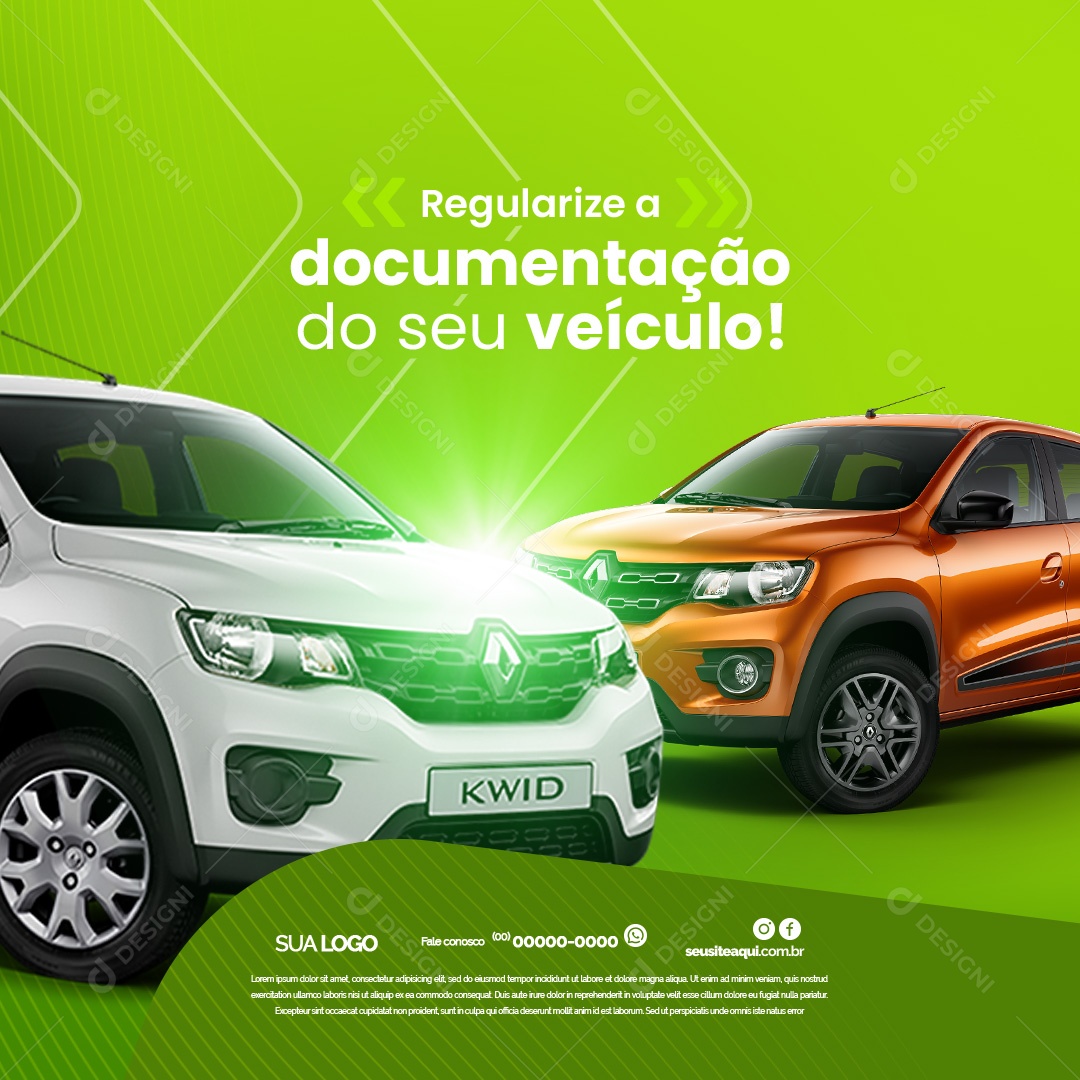 Despachante Regulariza a Documentação do seu Veículo Social Media PSD Editável