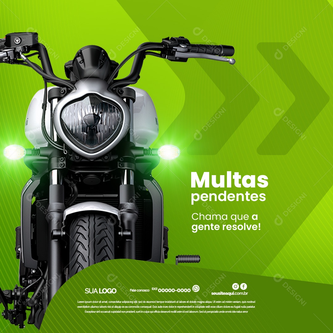 Despachante Multas Pedentes Chama Que a Gente Resolve Social Media PSD Editável