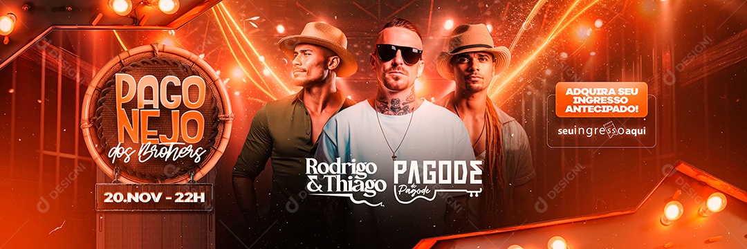 Carrossel Flyer Pago Nejo dos Brothers Rodrigo & Thiago Pagode do Pagode Social Media PSD Editável